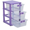 Nilkamal Chester 23 (Violet) Series Plastic Three Drawer Cabinet 